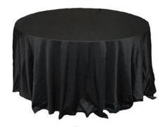 Linen: Black Round Tablecloth 108 Linen: Black Round Tablecloth 108