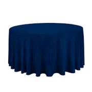 Linen: Navy Blue Round Tablecloth 108 Linen: Navy Blue Round Tablecloth 108