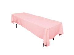 Linen: Pink Rectangular Tablecloth 60 Linen: Pink Rectangular Tablecloth 60