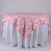 Linen: Pink Rosette Overlay 72 Linen: Pink Rosette Overlay 72
