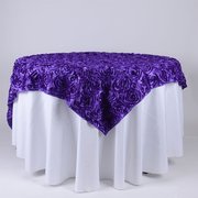 Linen: Purple Rosette Overlay 72 Linen: Purple Rosette Overlay 72