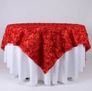 Linen: Red Rosette Overlay 72 Linen: Red Rosette Overlay 72