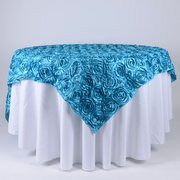 Linen: Turquoise Rosette Overlay 72 Linen: Turquoise Rosette Overlay 72
